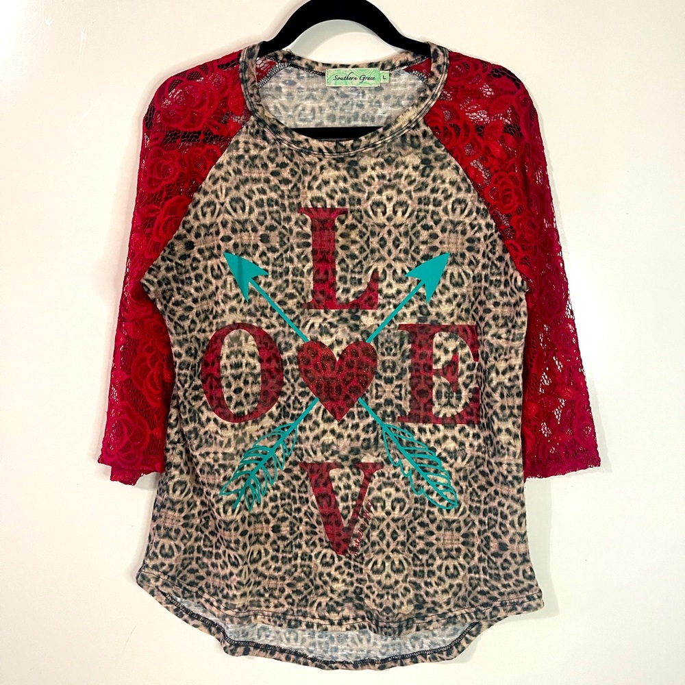 Southern Grace 3/4 length sleeve women’s top size large